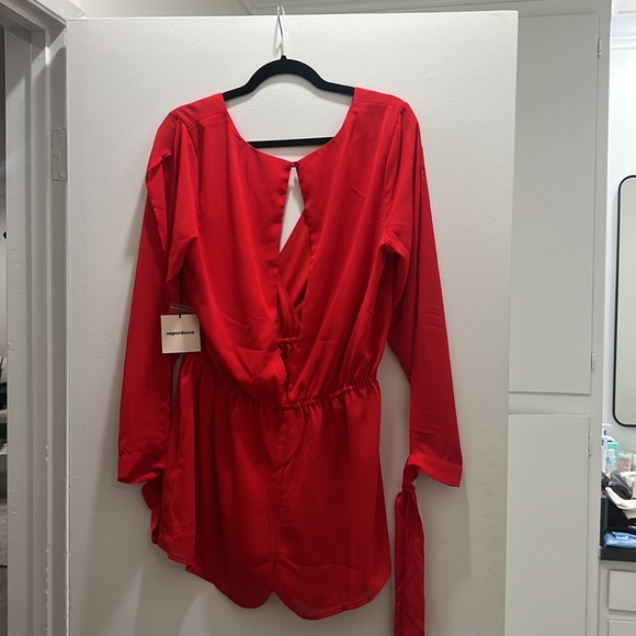 Red Superdown Romper (Size L) *NEW* - Picture 3 of 3